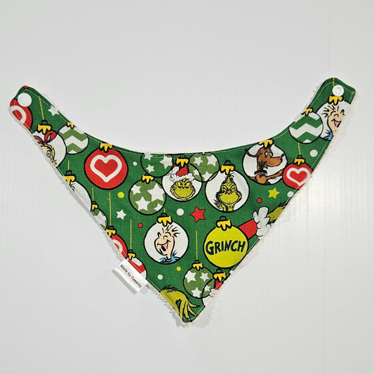 Bandana Bib -  Christmas - Grinchmas Christmas Baubles